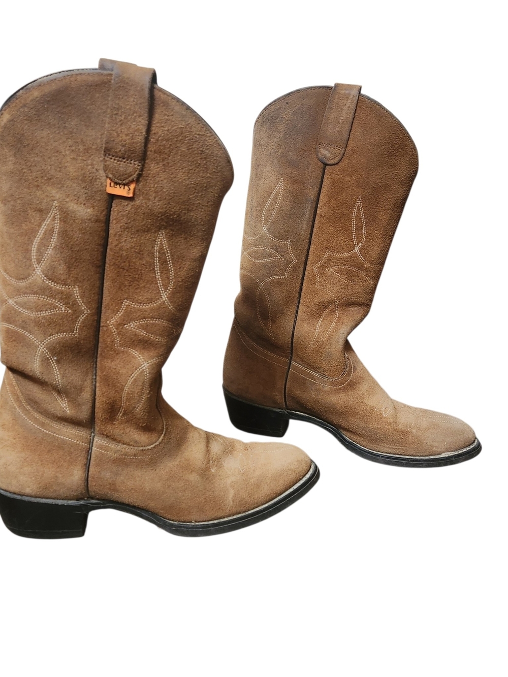 💐Vintage 70s 80s Levi's Orange Tab Suede Leather Cowboy Boots Women 6.5 M Rare - Picture 10 of 14